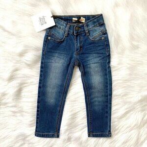 Deux par Deux Girls Skinny Jeans Sz 2 Blue Stretch Denim Boutique Designer